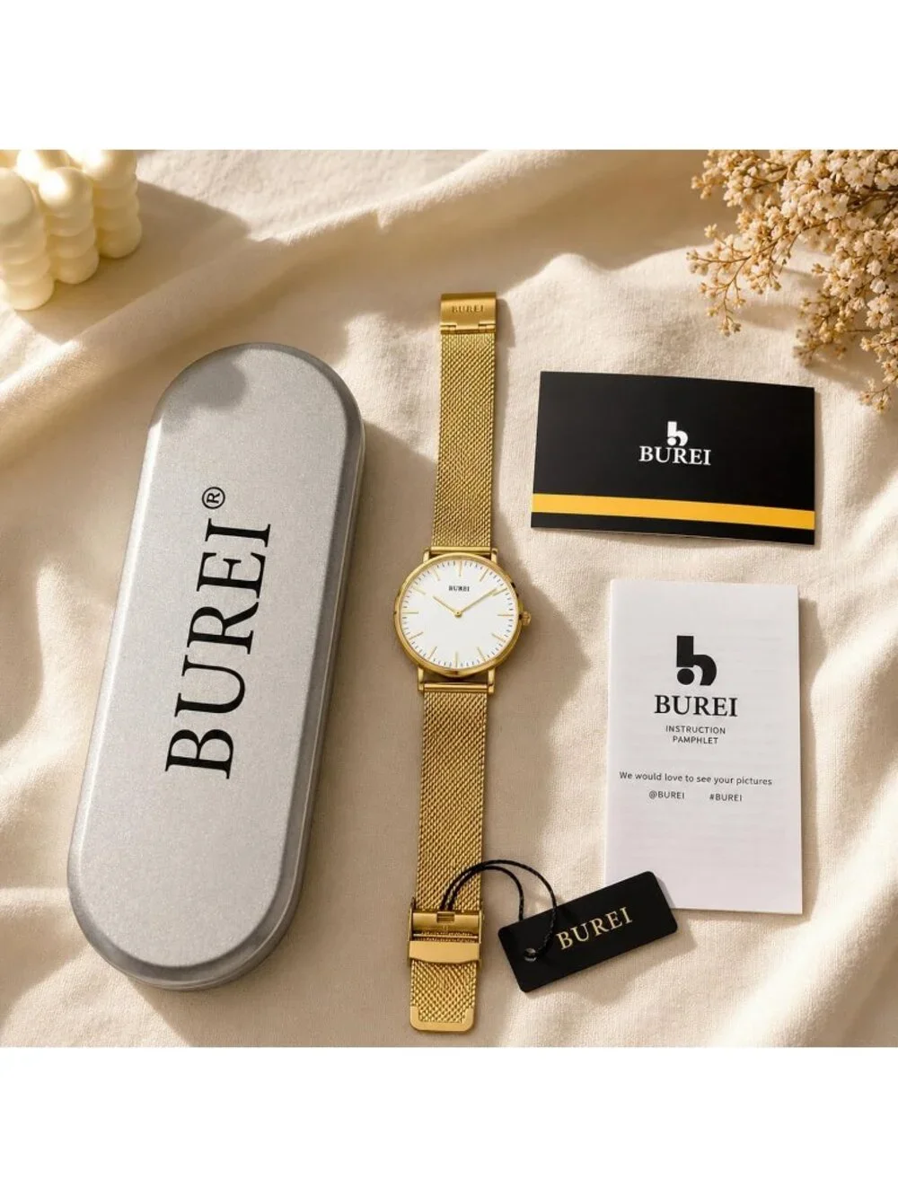 Women's White Gold Minimalist Analog Quartz Waterproof Dress Wrist Watches